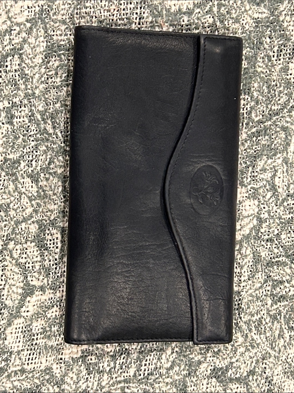 Buxton Black Leather Long Card & Coin Holder